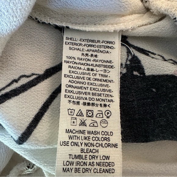 Free People Cream,‎ Black & Lavender Say You Love Me Blouse Size Medium - Picture 7 of 12